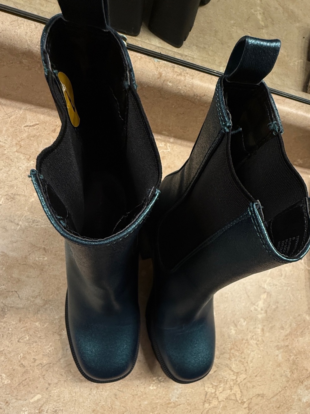 Metallic Teal Platform Chelsea Boot for Women - Picture 2 of 5